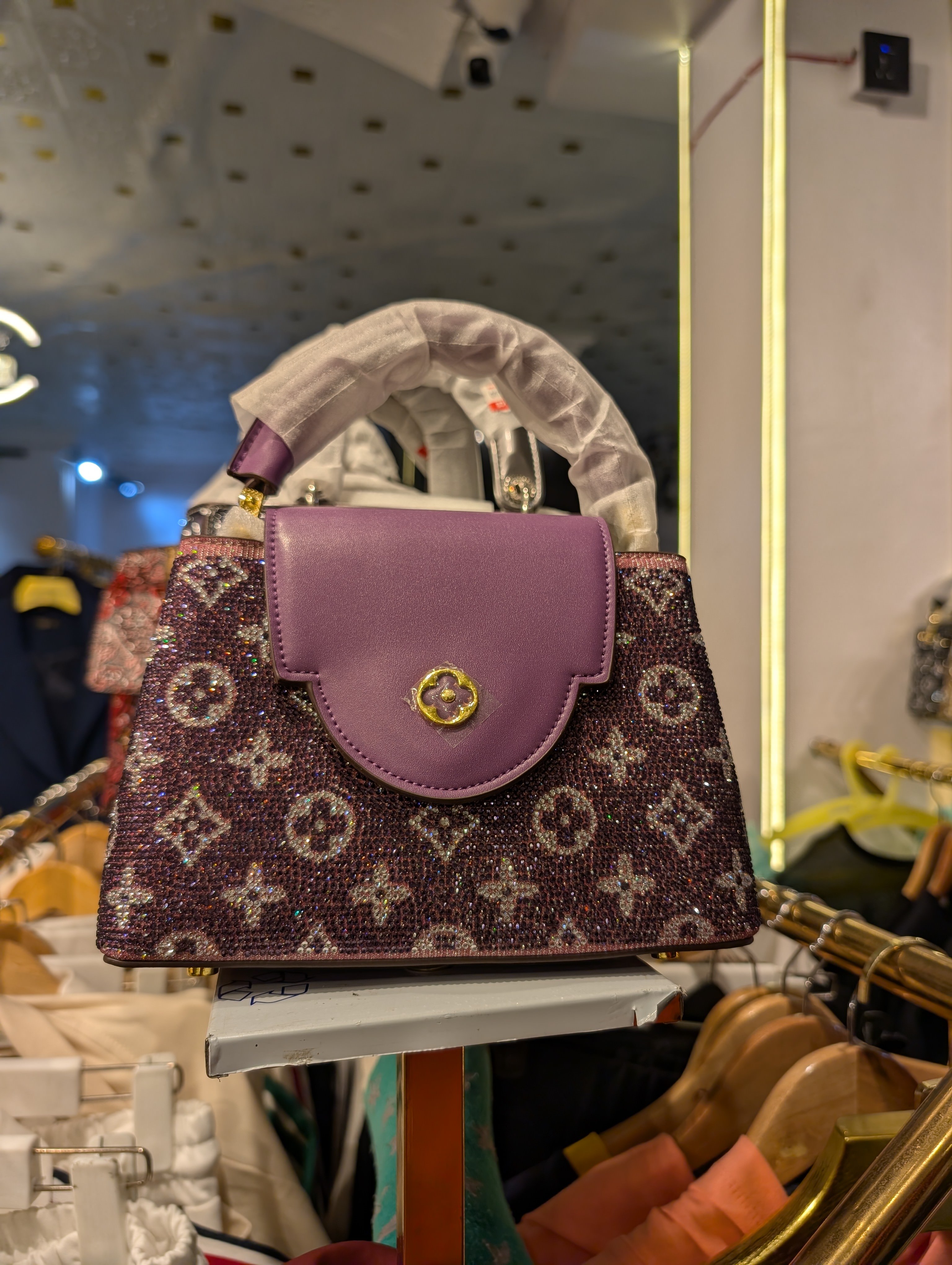 Louis Vuitton Lilac Monogram Crystal Handbag